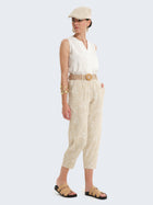 Pantaloni cargo con ricami floreali