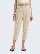 Pantaloni cargo con ricami floreali