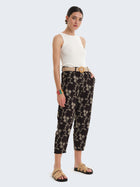 Pantaloni cargo con ricami floreali