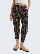 Pantaloni cargo con ricami floreali