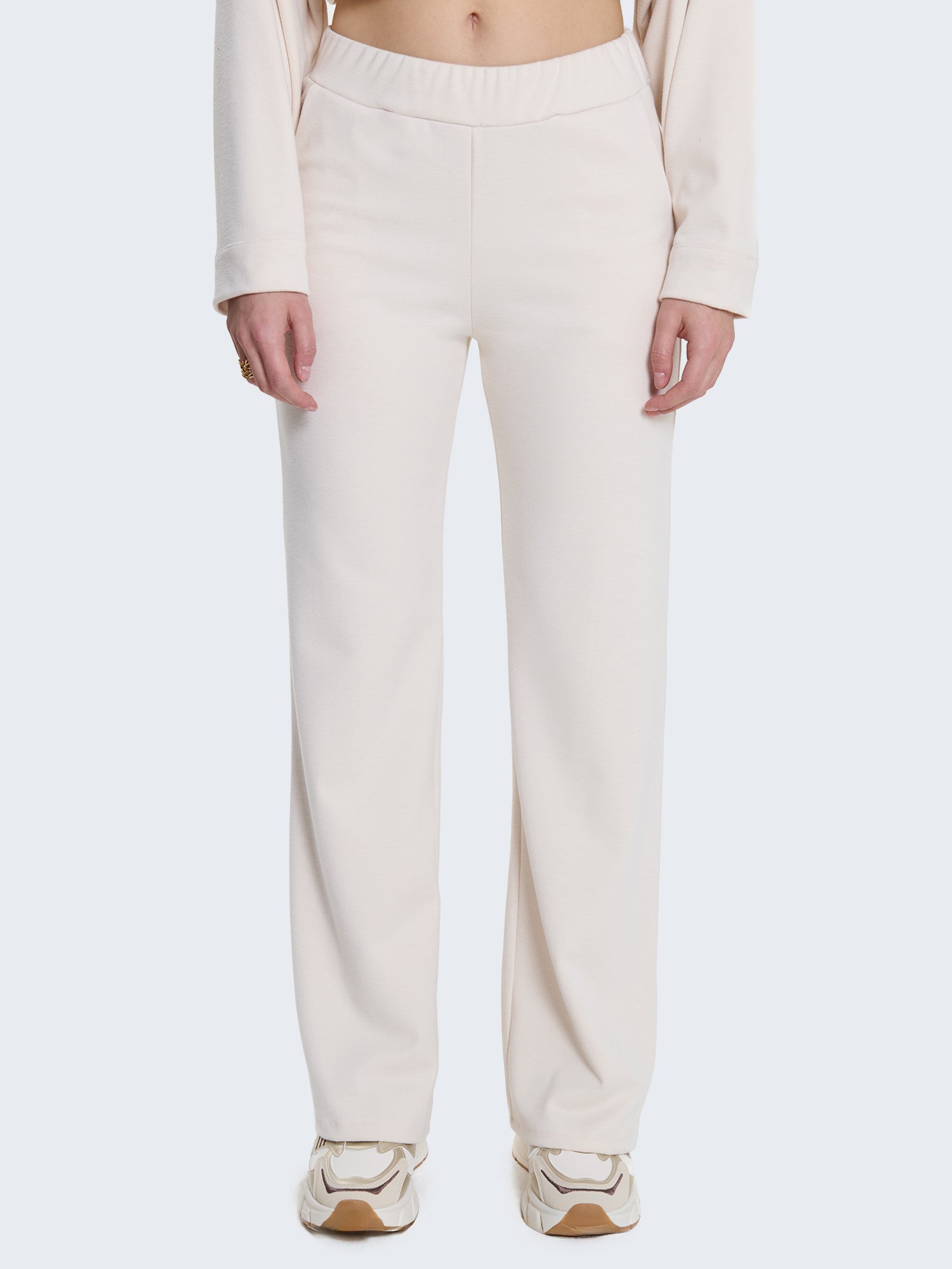 Pantaloni flare misto lana in coordinato