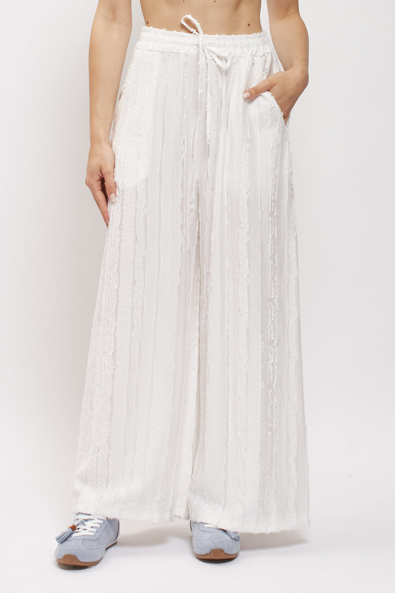 Pantalone in viscosa con laccio