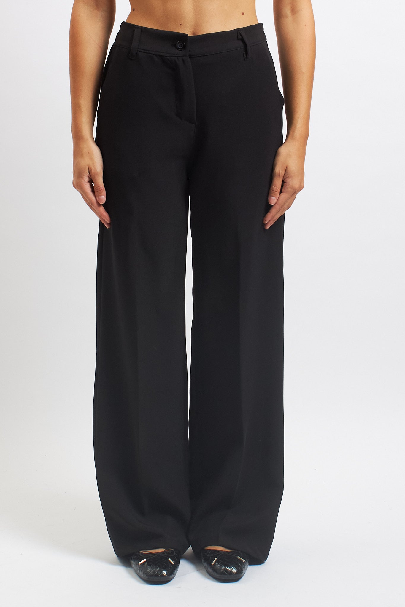 Pantalone palazzo con elastico in vita