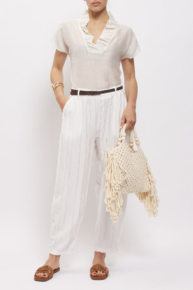 Pantalone in viscosa con cintura