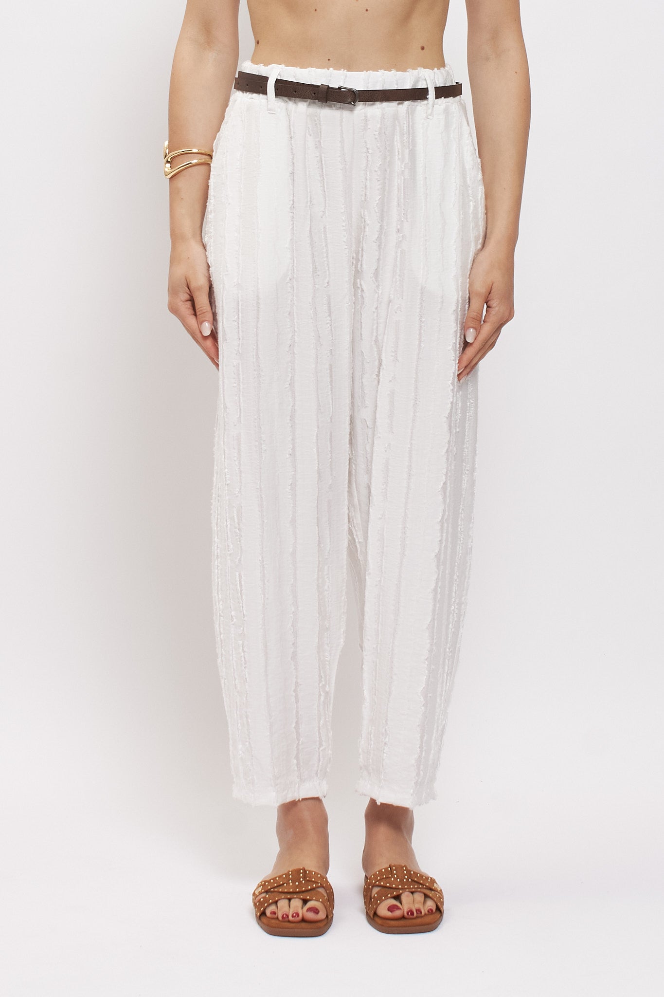 Pantalone in viscosa con cintura