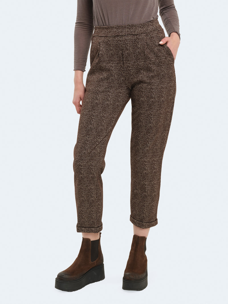 Pantaloni slim fit principe di galles