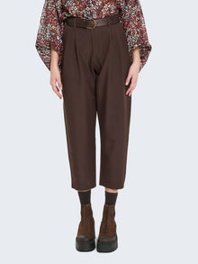 Pantaloni con risvolto e cintura