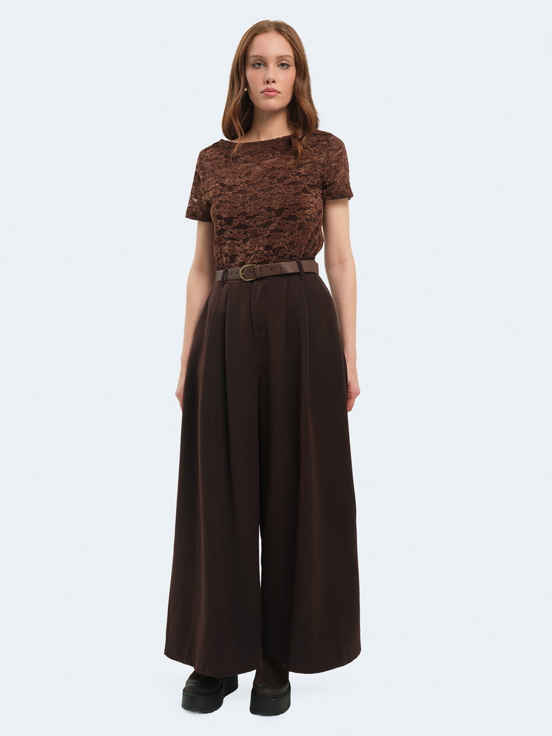 Pantaloni palazzo con cintura