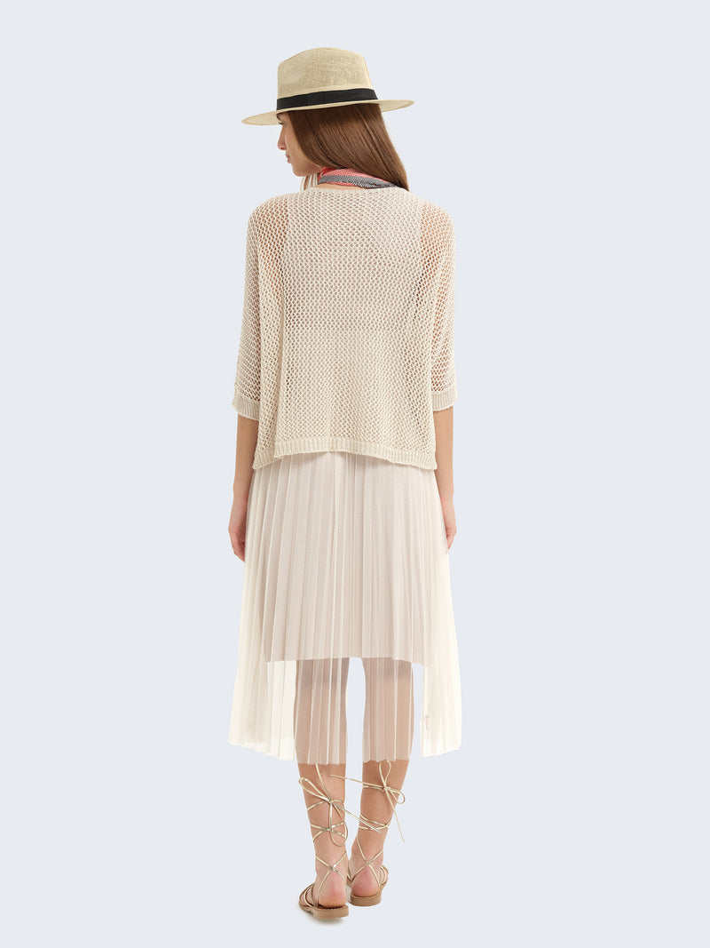 Abito con gonna in tulle e cardigan