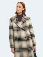 Cappotto lungo in lana a quadri