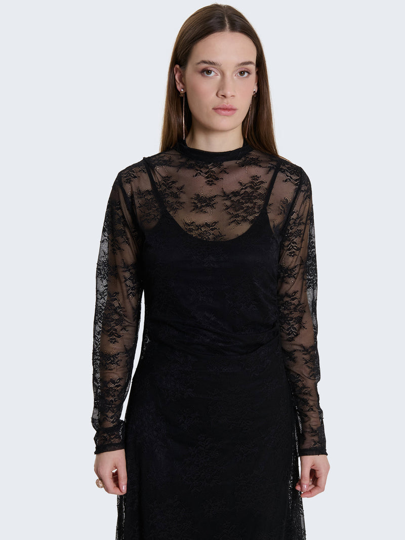 Abito lungo in pizzo