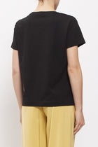 T-shirt con fiore in strass