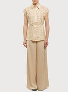 Camicia a maniche corte in devore