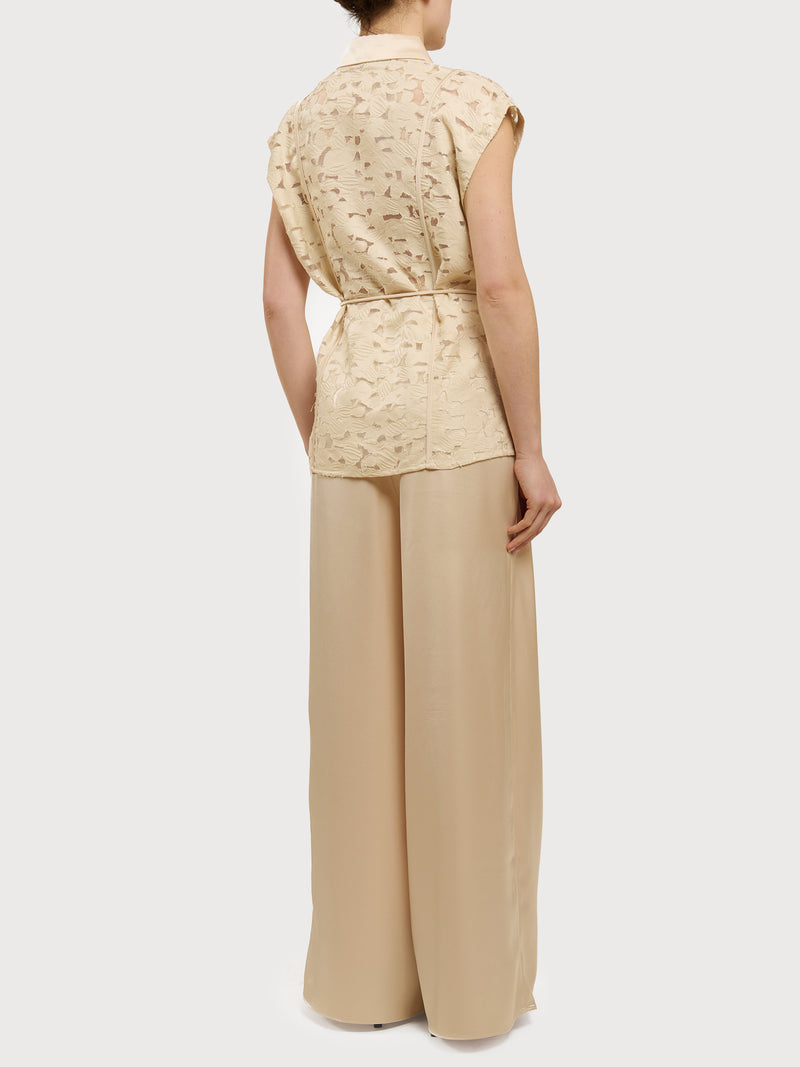 Camicia a maniche corte in devore