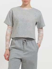 Felpa con strass e stelline