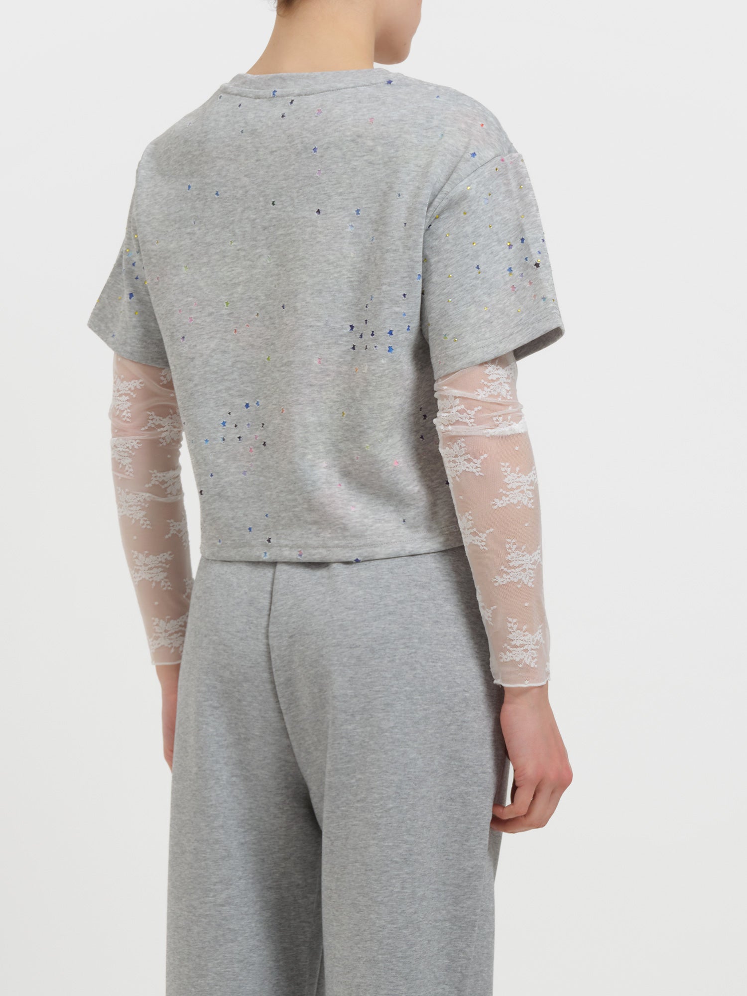 Felpa con strass e stelline