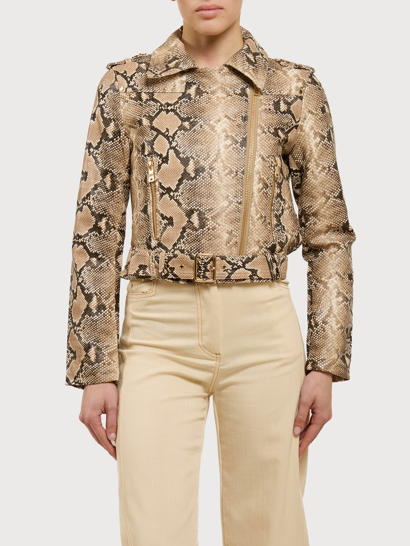 Chiodo effetto animalier