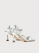 Sandalo open toe con strass intrecciato