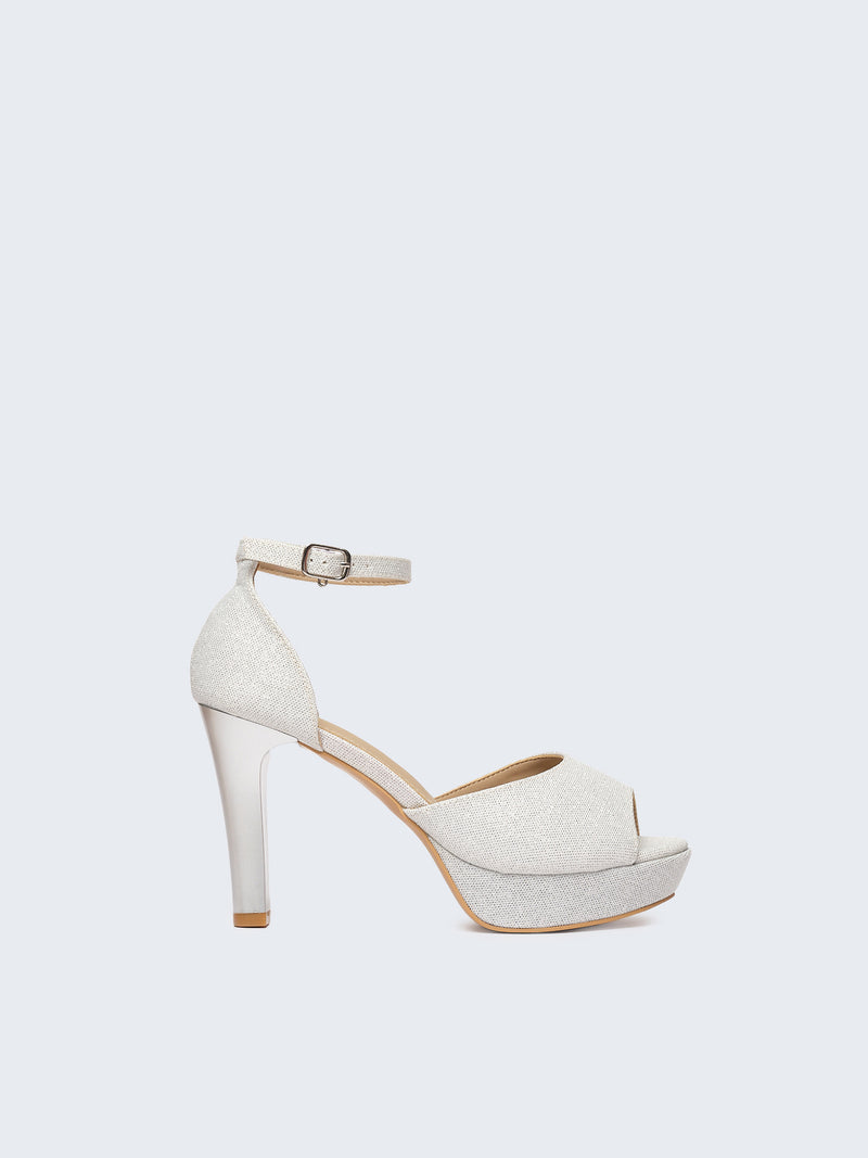 Sandali in lurex con plateau