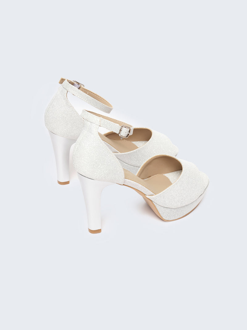 Sandali in lurex con plateau