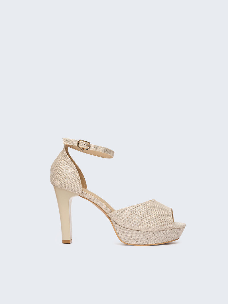Sandali in lurex con plateau