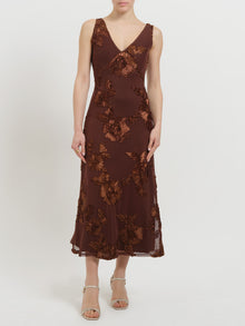 Abito in tulle con ricami floreali