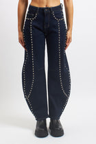 Jeans barrell con borchie