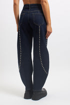 Jeans barrell con borchie