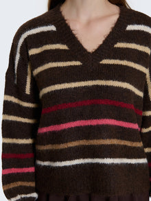 Maglione con righe multicolore