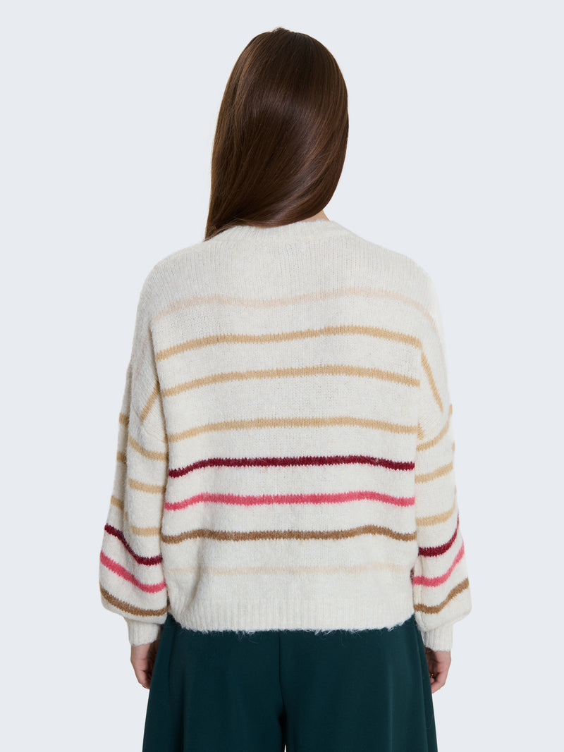Maglione con righe multicolore