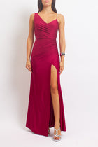 Abito lungo con spallina in strass