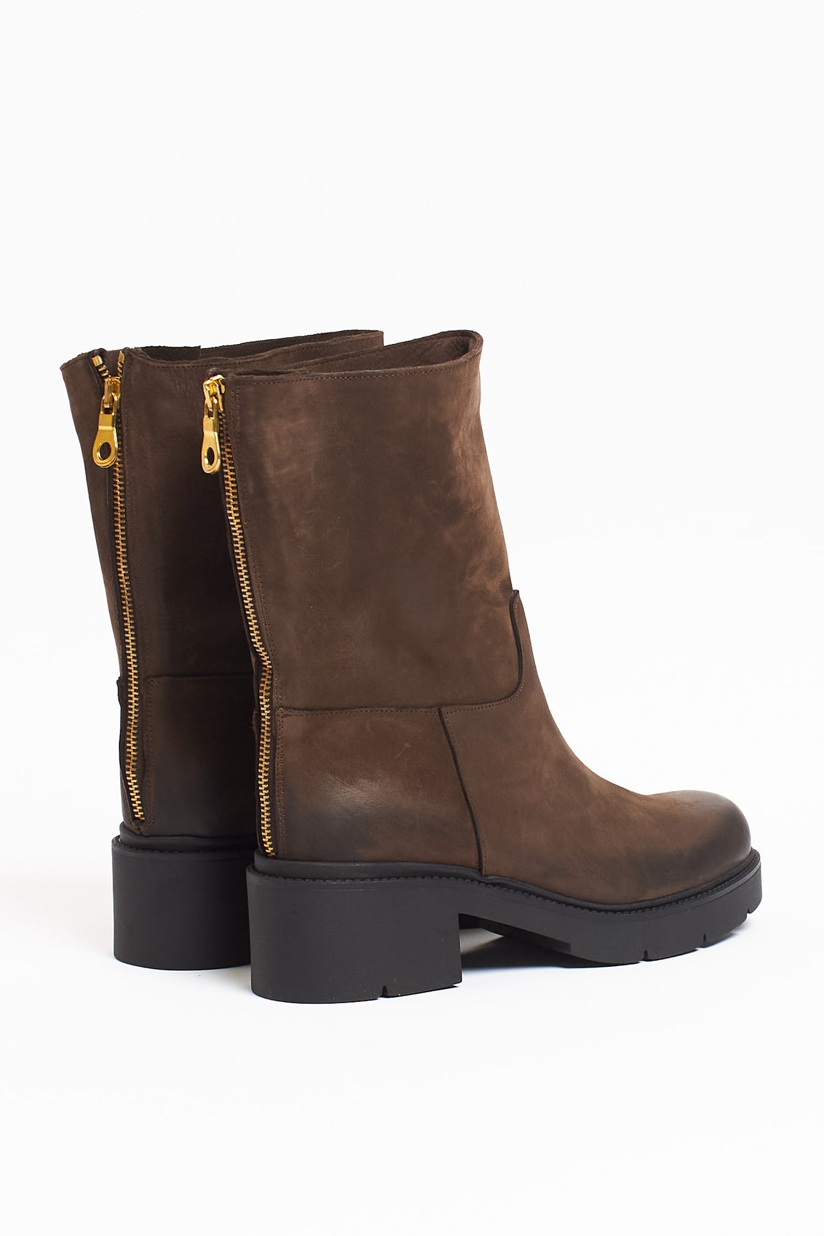 Stivale in pelle nabuk con zip