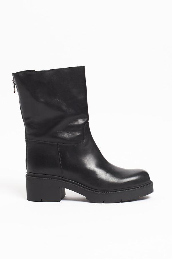 Stivale in pelle con zip