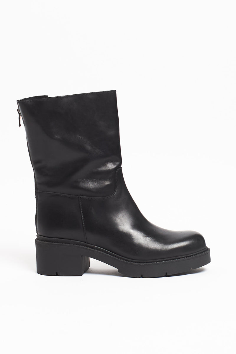 Stivale in pelle con zip