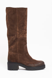 Stivale in camoscio con zip