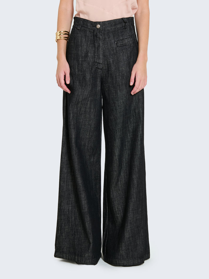 Pantaloni palazzo in denim