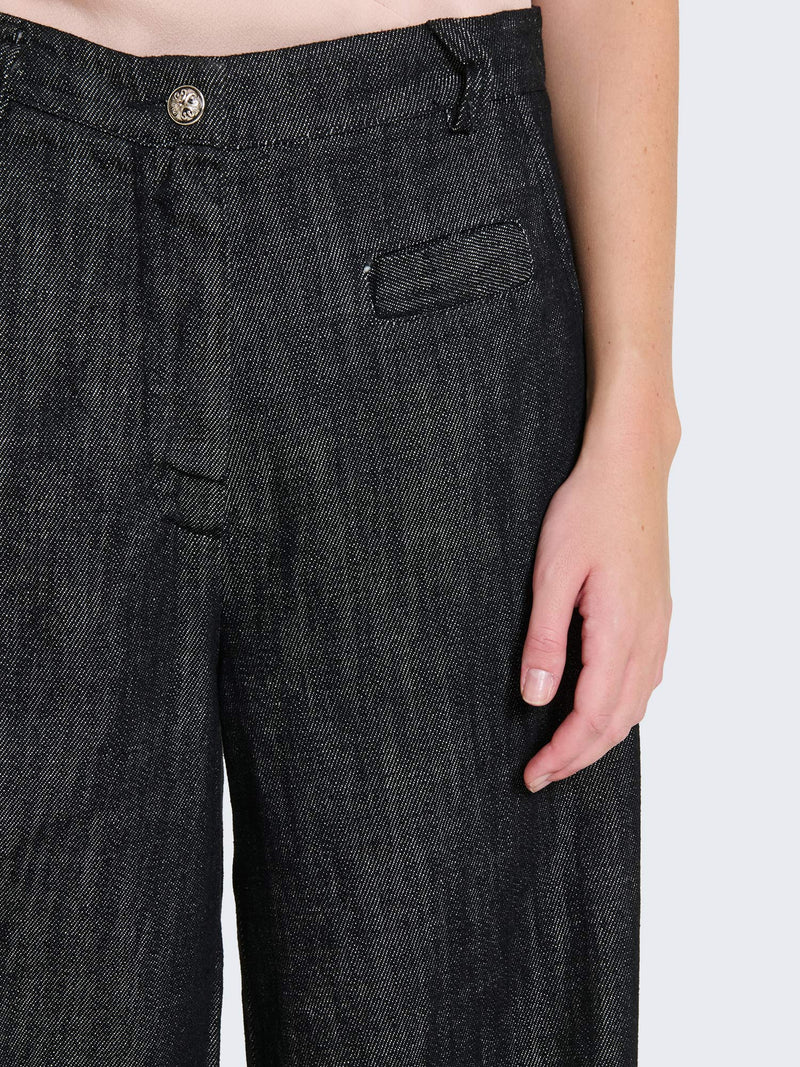 Pantaloni palazzo in denim