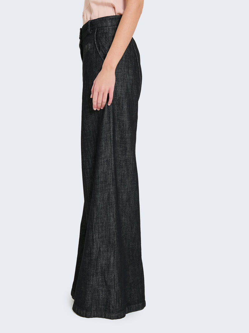 Pantaloni palazzo in denim