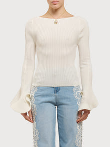 Maglia maniche petalo