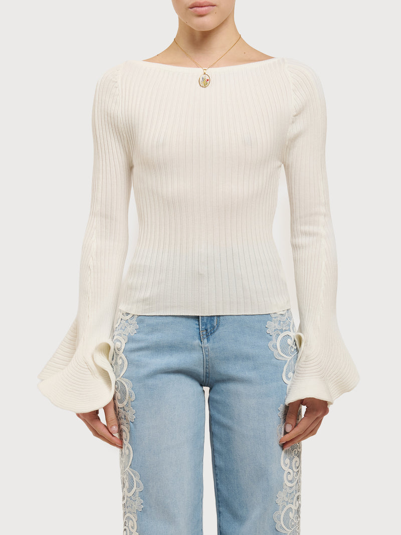 Maglia maniche petalo