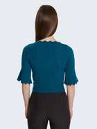 Maglia a costine e bordi a ondine