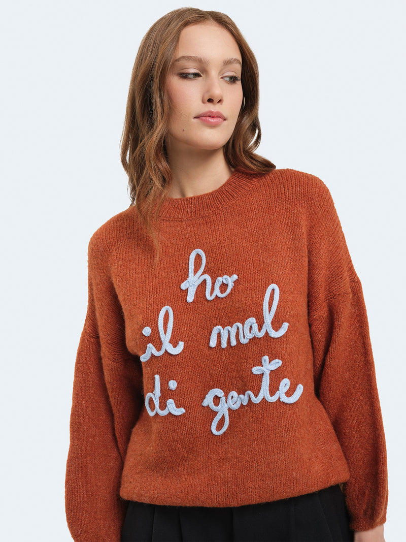 Maglione "ho il mal di gente"