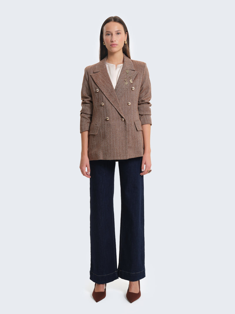 Jeans palazzo a vita alta con tasche