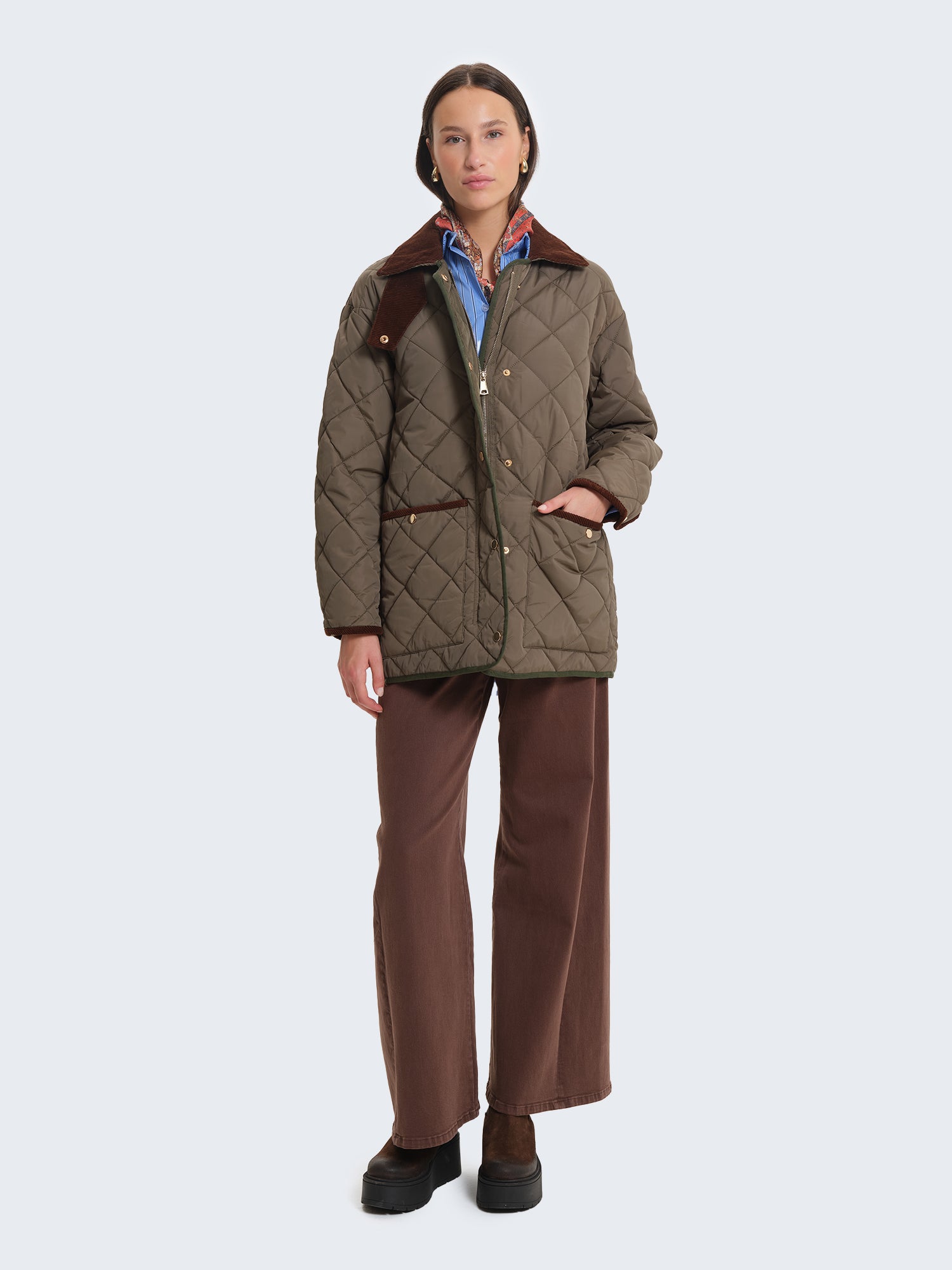 Jeans wide leg marroni