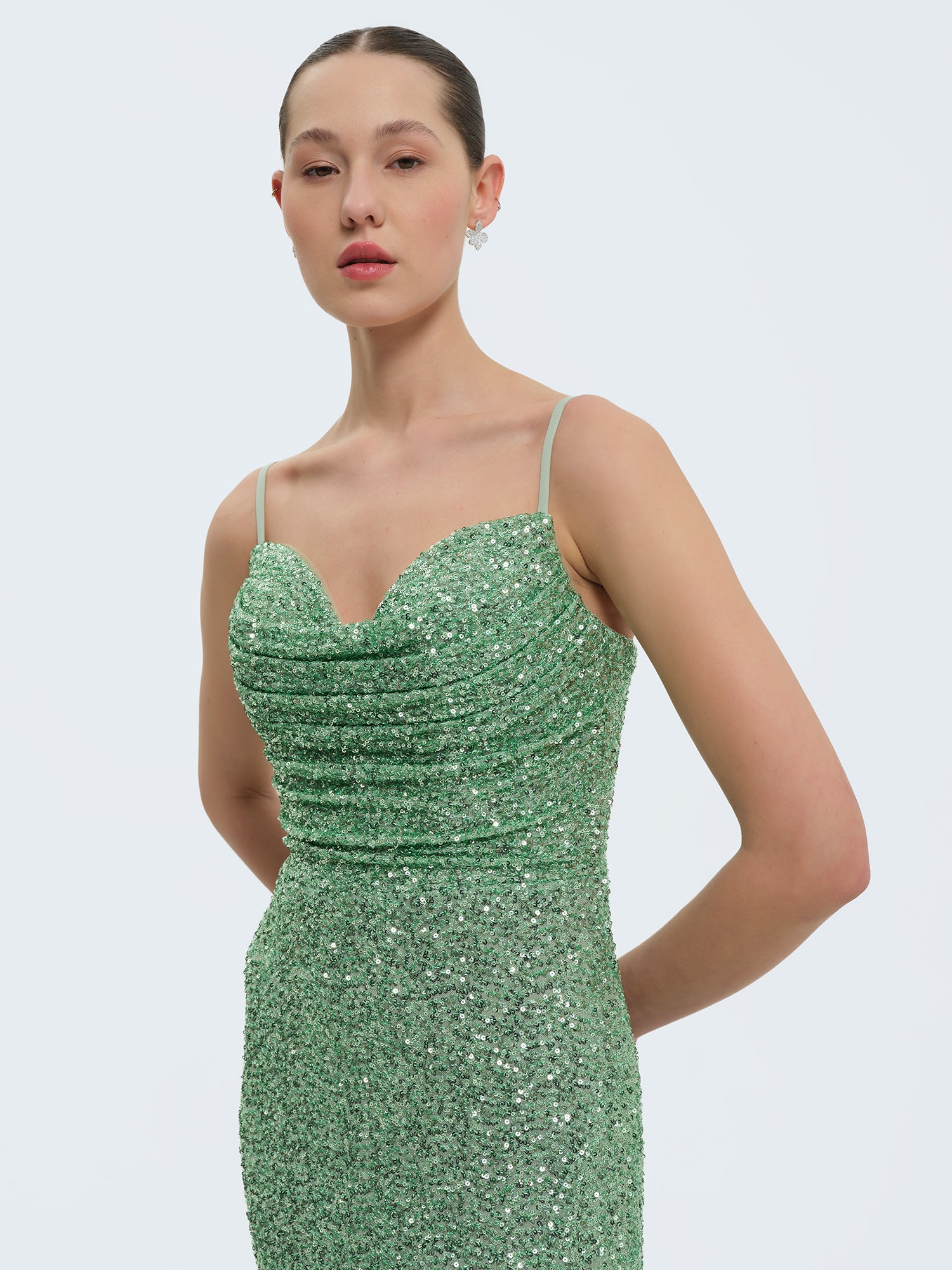 Elegante Omai Abiti Cerimonia Abito A Sirena Con Scollo