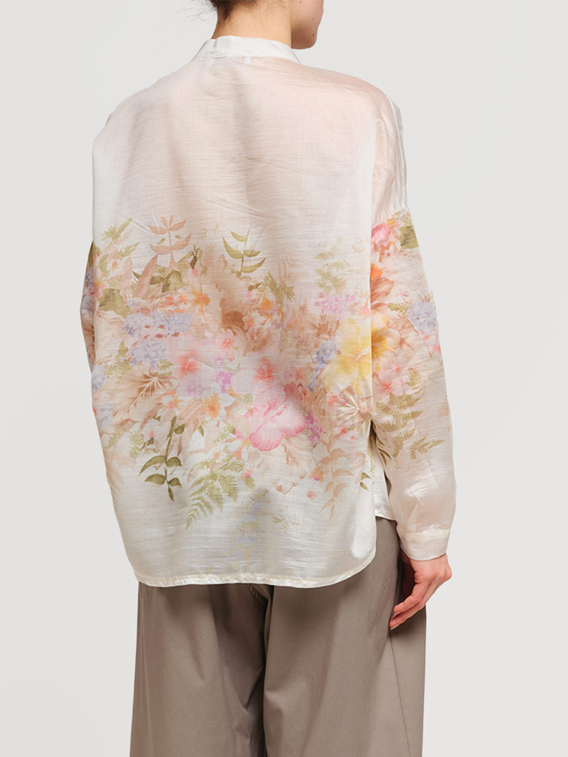 Camicia coreana con stampa floreale