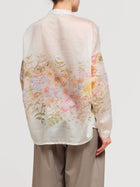 Camicia coreana con stampa floreale
