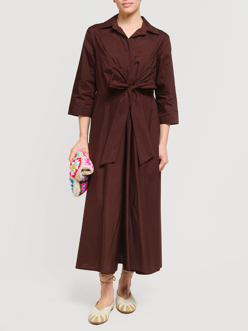 Abito in cotone con fusciacca