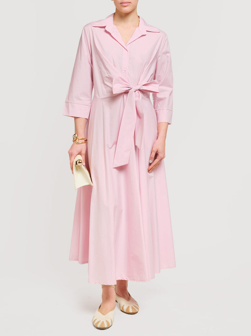 Abito in cotone con fusciacca