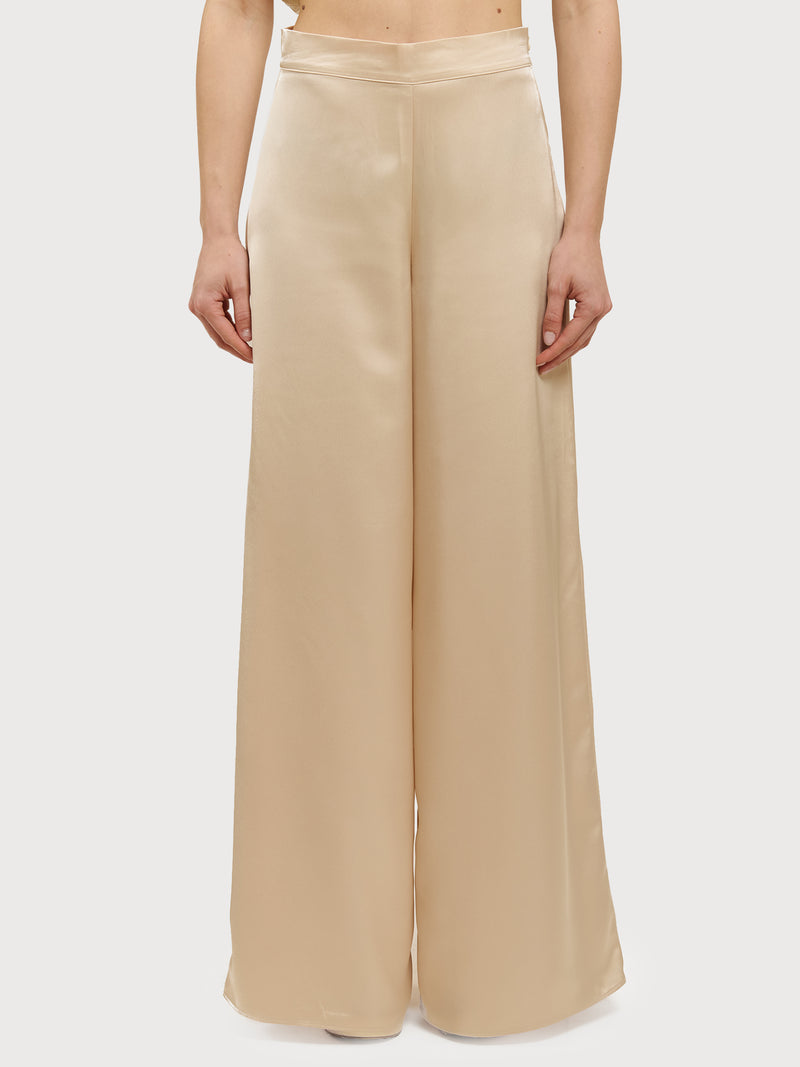 Pantaloni palazzo in raso